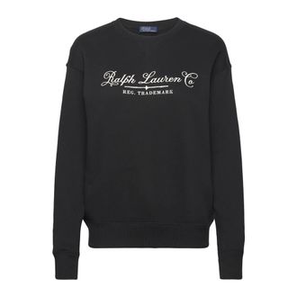 Ralph Lauren Comfortabele Sweatshirt met Kenmerkende Logo Print - Dames - Sweatshirts - Zwart - L - Katoen - Hoodies & sweatvesten