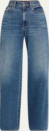 Veronica Beard Kasey Mid-Rise Wide-Leg Jeans