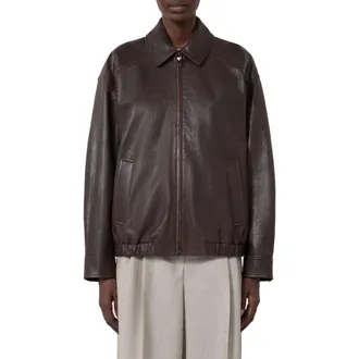 Max Mara Lamb Leather Jacket - Brown