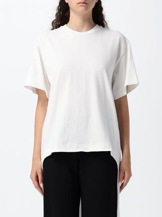 Meimeij T-shirt lunga in cotone con orlo asimmetrico
