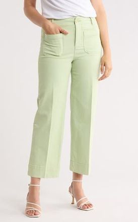 Bagatelle Cropped Cotton Twill Pants in Pale Pistachio at Nordstrom Rack, Size 10
