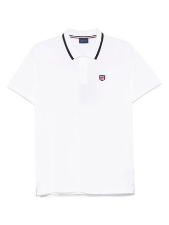 GANT logo-appliqué polo shirt - White
