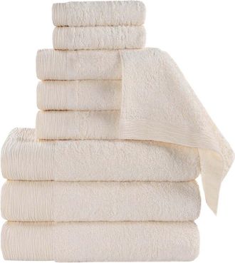 Superior Rayon Eco-Friendly Fluffy Soft Modern Solid 9Pc Towel Set