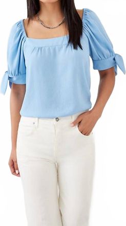 Karen Kane Sienna Square Neck Top In Sky Blue