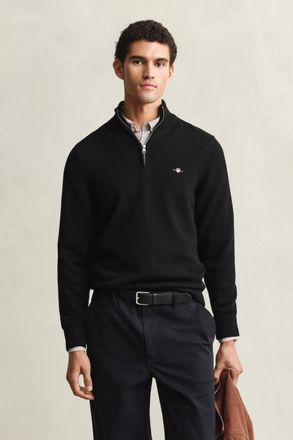 GANT Men Casual Cotton Half-Zip Sweater (XXXL) BLACK
