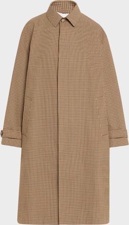 Brandon Maxwell Quinn Houndstooth Single-Breasted Driving Coat