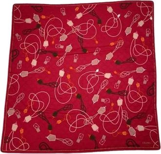 Celine Pre-owned Scarves, female, Red, Size: ONE SIZE Pre-owned Silk Scarf