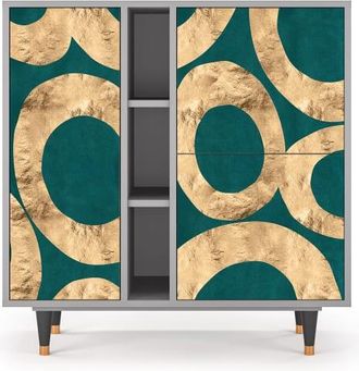 StoryZ Aparador azul-verde 3 puertas L 94 cm