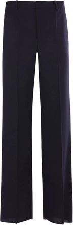 Saint Laurent Chin&eacute; Wolle Broek - Heren - Wijde Broeken - Blauw - 2XL - Wol - Broeken