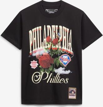 Mitchell & Ness Mens Mitchell & Ness Black Philadelphia Phillies Cooperstown Floral T-Shirt at Nordstrom, Size Xx-Large