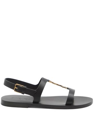 Saint Laurent Cassandre sandals - women - Calf Leather/Calf Leather/CALFSKIN - 36.5 - Black
