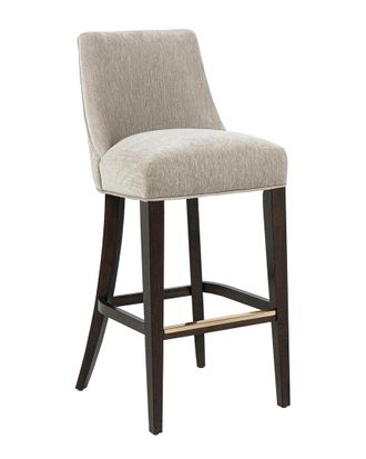 Manhattan Comfort Beever Chenille Barstool With Rubberwood Legs