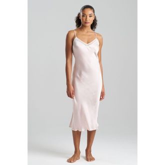 Natori ASHLEY Icon Gown with Lace in Shell Pink at Nordstrom, Size X-Small