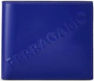 Ferragamo Ferragamo Mens Embossed Logo Leather Bifold Wallet, Lapis