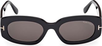 Tom Ford Cielle 52mm Oval Sunglasses in Black/Eco /Smoke Lenses at Nordstrom