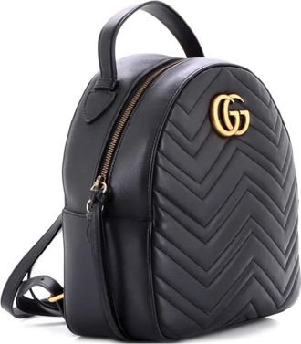 Gucci Zaino GG Marmont piccolo in pelle matelass&eacute; - Nero