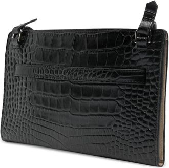 Toteme Womens Shoulder Bag Embossed Leather Black