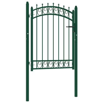 vidaXL Puerta De Valla Emmen Con Pinchos De Acero, 103 X 109,5 Cm, Verde Vidaxl