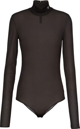Prada Triangle-Logo Jersey Bodysuit - Womens - Nylon