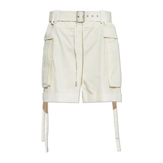 Alexander McQueen Belted Cargo Shorts - female - Alexander McQueen - Casual Shorts - Beige - M - Shorts