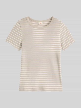 Levi's Slim Fit T-Shirt aus Baumwoll-Mix in Beige Melange, Gr&ouml;&szlig;e XS