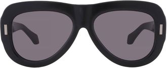Ferragamo Grey Pilot Ladies Sunglasses SF2029SE 001 57