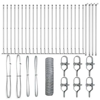Berkfield Home Hexagon Fence 0.8x50 m Galvanised Steel in Silver
