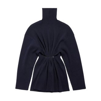 Balenciaga Kleedjes, Dames, Blauw, S, Katoen, Pinched Mini Jurk