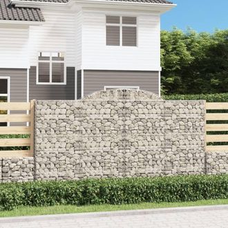 Berkfield Home Arched Gabion Baskets 6 pcs 300x50x160/180 cm Galvanised Iron in Silver