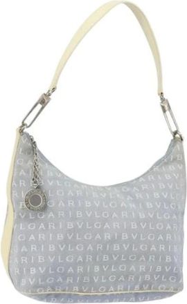 Bulgari Pre-owned Shoulder Bags, female, Blue, Size: ONE SIZE Pre-owned Canvas Shoulder Bag