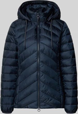 s.Oliver Red Label Regular Fit Steppjacke mit abnehmbarer Kapuze in Marine, Gr&ouml;&szlig;e 32