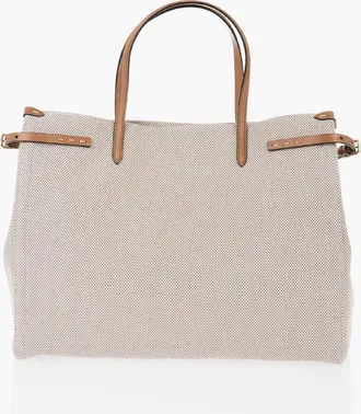 Valentino GARAVANI Borsa Bicolore in Canvas Con Finiture in Pelle Valentino