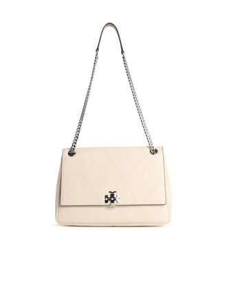 Tory Burch Borsa a tracolla media Charlie Matelass&eacute; Tory Burch in color crema Lear