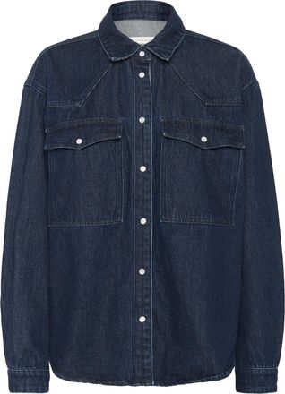 Kaffe Denim blouse KAeloise Loose fit dark blue