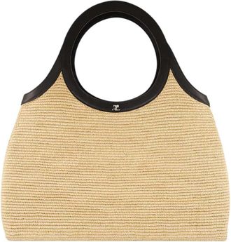 Courr&egrave;ges Holy Raffia-Tasche in nat&uuml;rlichem Beige