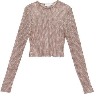 Genny Top Net Pearls And Crystals