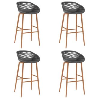vidaXL Vidaxl - Taburetes De Cocina 4 Unidades Gris