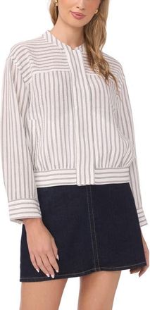 Vince Camuto Crop Bomber Jacket in Ultra White at Nordstrom, Size Xx-Large