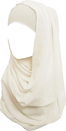 Lina & Lily Non-see-through Bubble Crepe Chiffon Muslim Hijab Head Scarf Shawl Wrap Thick Lightweight (Ivory White)