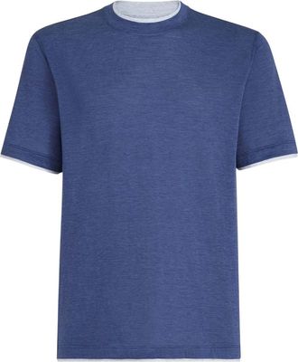 Brunello Cucinelli Blue Crew Neck T-Shirt