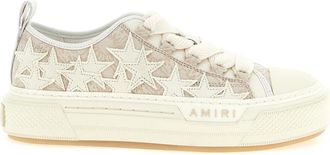 Amiri Schoenen, Dames, Beige, 41 EU, Leer, Ma Quad Stars Court Low