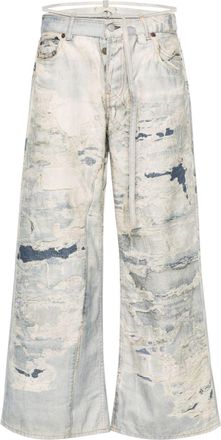 Acne Studios low-waist flared trousers - women - Cotton - 38 - Blue