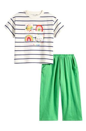 Next Kids Graphic T-Shirt & Pants Set in Green at Nordstrom, Size 12-18M
