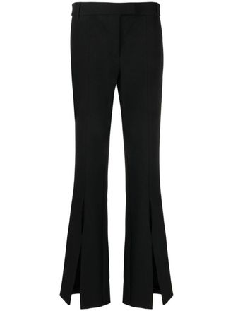 Versace Jeans Couture logo-lettering flared trousers - women - Viscose/Polyester/Elastane - 40 - Black