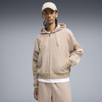 Puma Giacca sportiva con cappuccio T7 da uomo, Abbigliamento, Beige, XXL