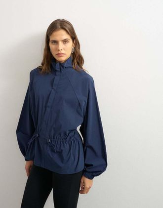 Topshop giacca accollata con dettaglio ad alamari blu navy
