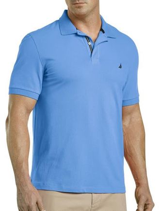 Nautica Big & Tall Stretch Piqu&eacute; Polo Shirt in Azure Blue at Nordstrom, Size Xx-Large