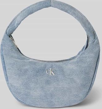 Calvin Klein Henkeltasche mit Label-Stitching in Jeansblau, Größe 1
