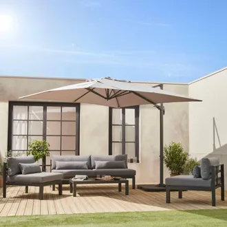 Sweeek 3x3m Square Cantilever Parasol With Cover Included in Beige