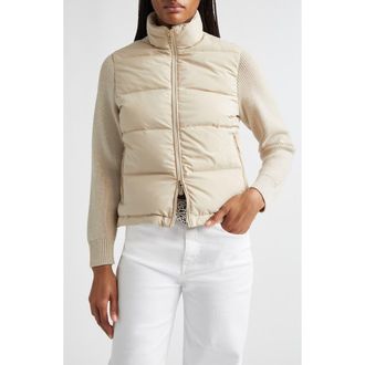Eleventy Diamond Quilted Down Jacket in 02 Sand at Nordstrom, Size X-Small